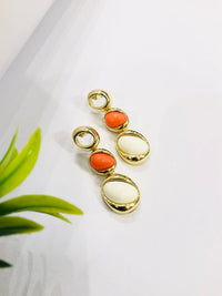 Thumbnail for Orange Pearl Golden Earrings