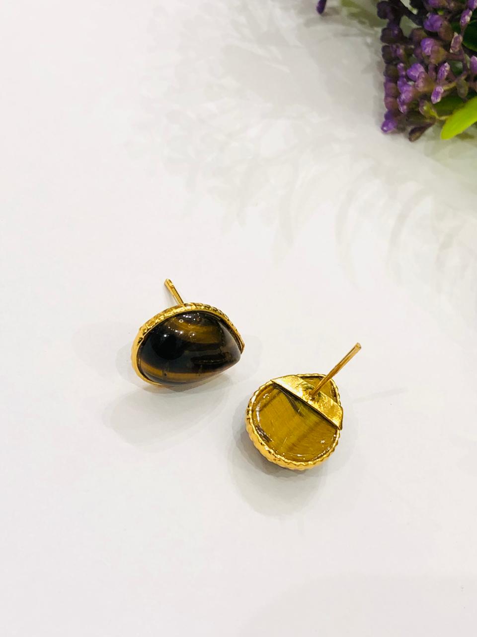 Tiger Stone Drop Earrings