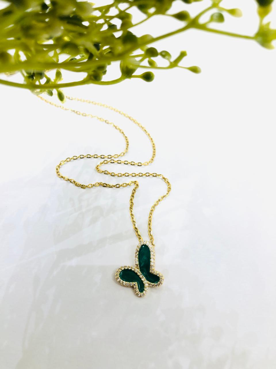 Green Butterfly Golden Chain
