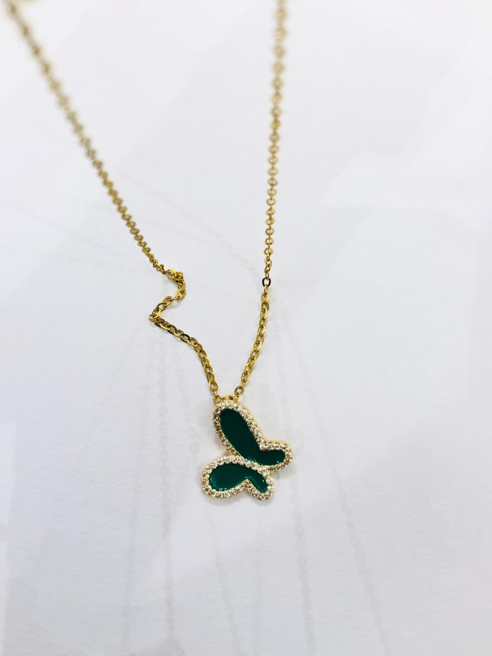 Green Butterfly Golden Chain