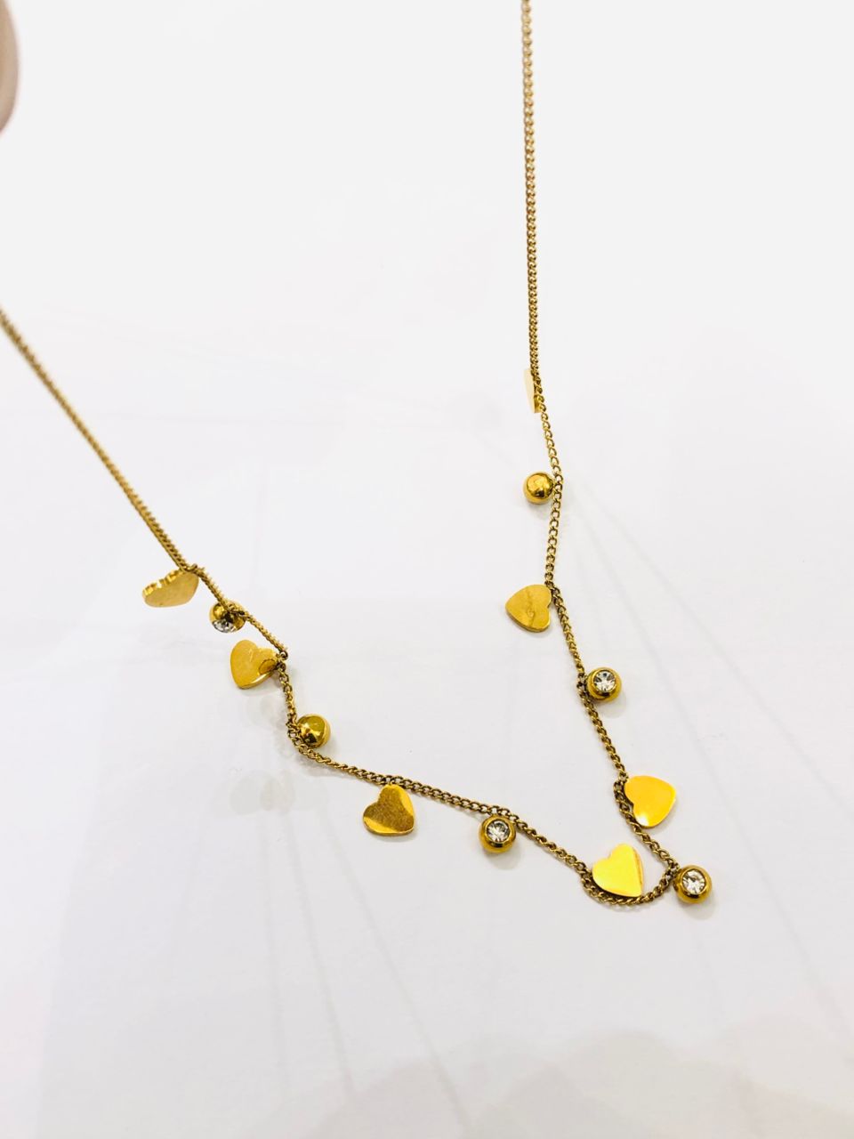 Golden Stud Heart Chain
