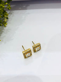 Thumbnail for Stone Golden Stud Earrings