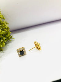 Thumbnail for Black Golden Stud Earrings