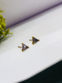 Thumbnail for Purple Stone Golden Earrings