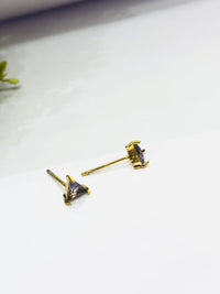 Thumbnail for Purple Stone Golden Earrings