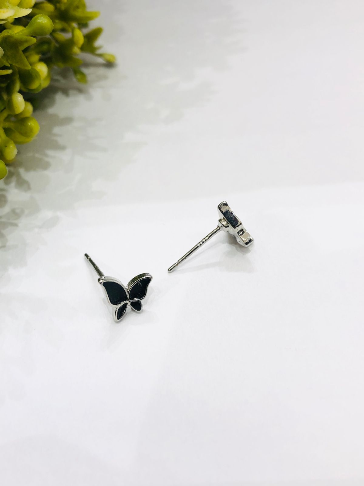 Black Butterfly Stud Earrings