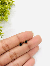 Thumbnail for Small Black Heart Stud Earrings