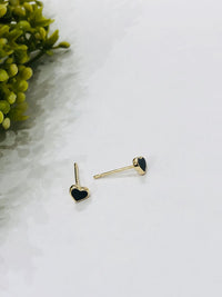 Thumbnail for Small Black Heart Stud Earrings
