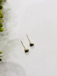 Thumbnail for Small Black Heart Stud Earrings