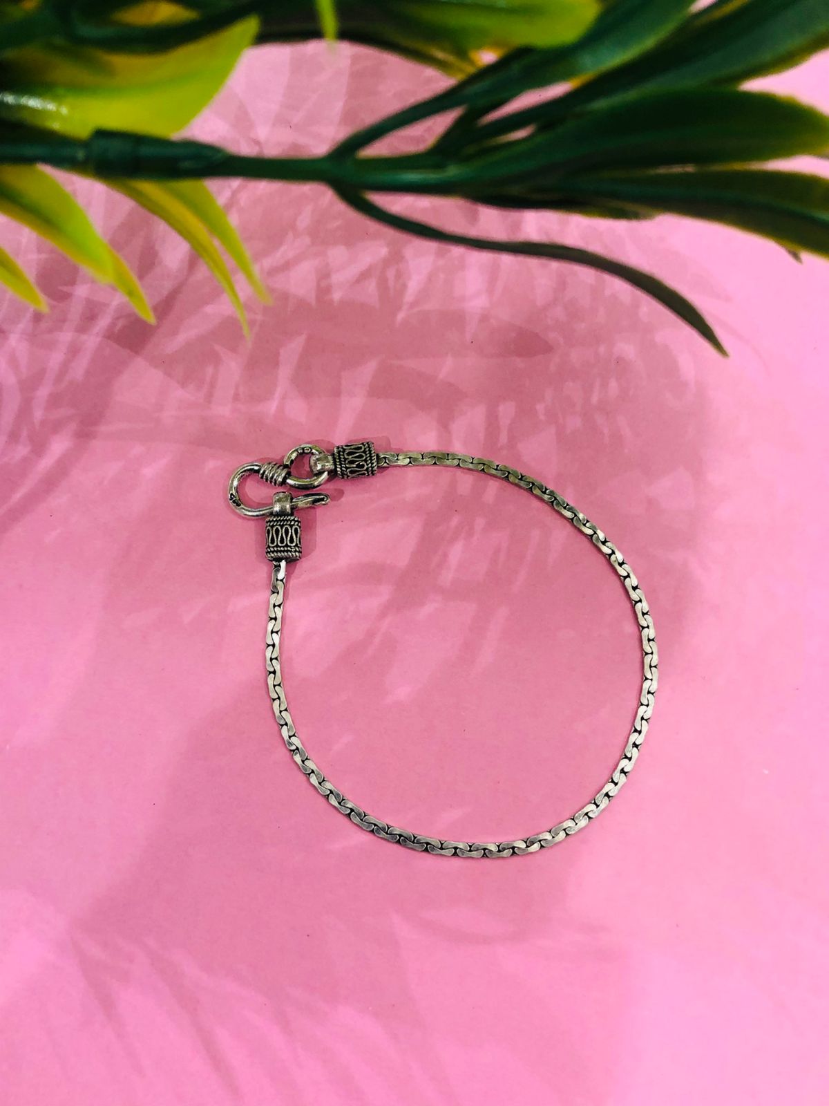 925 Silver Sleek Oxidised Bracelet