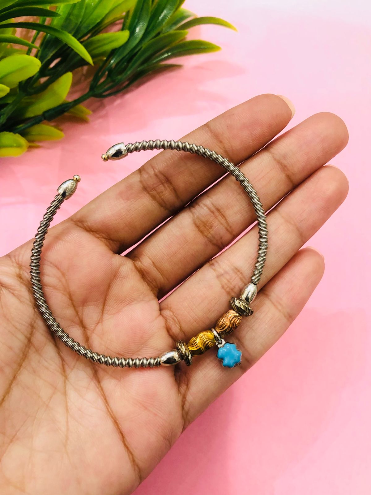 925 Silver Charm Cuff Bracelet