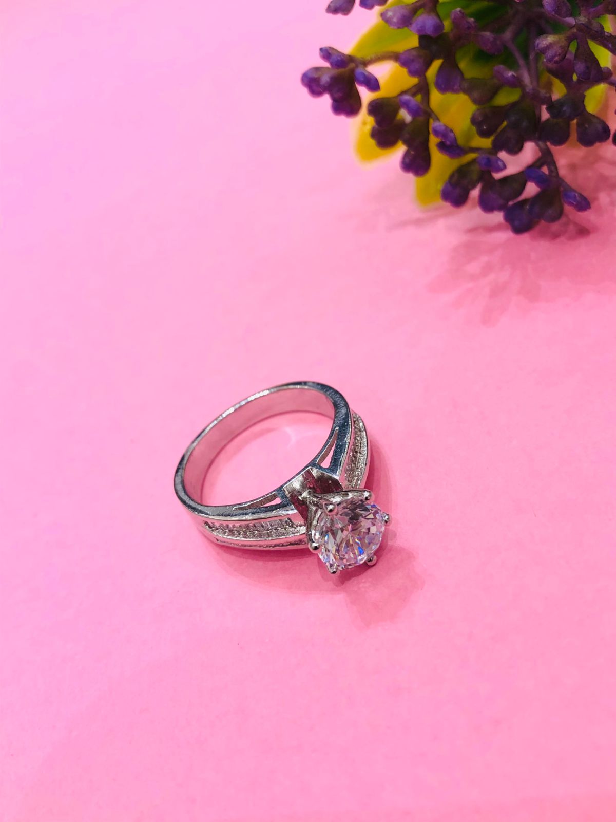 925 Silver Stone Baguette Ring