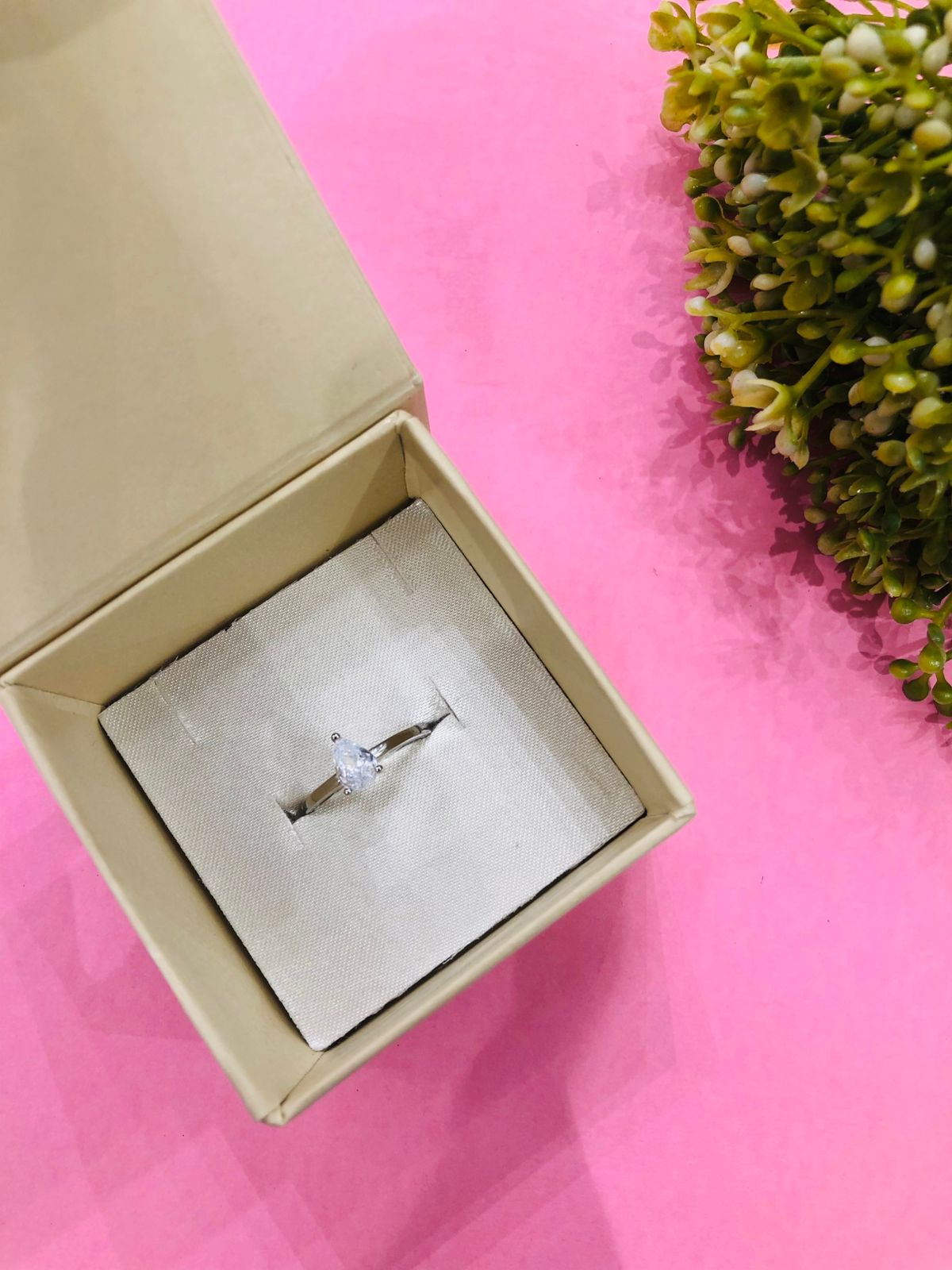 925 Silver Stone Drop Ring