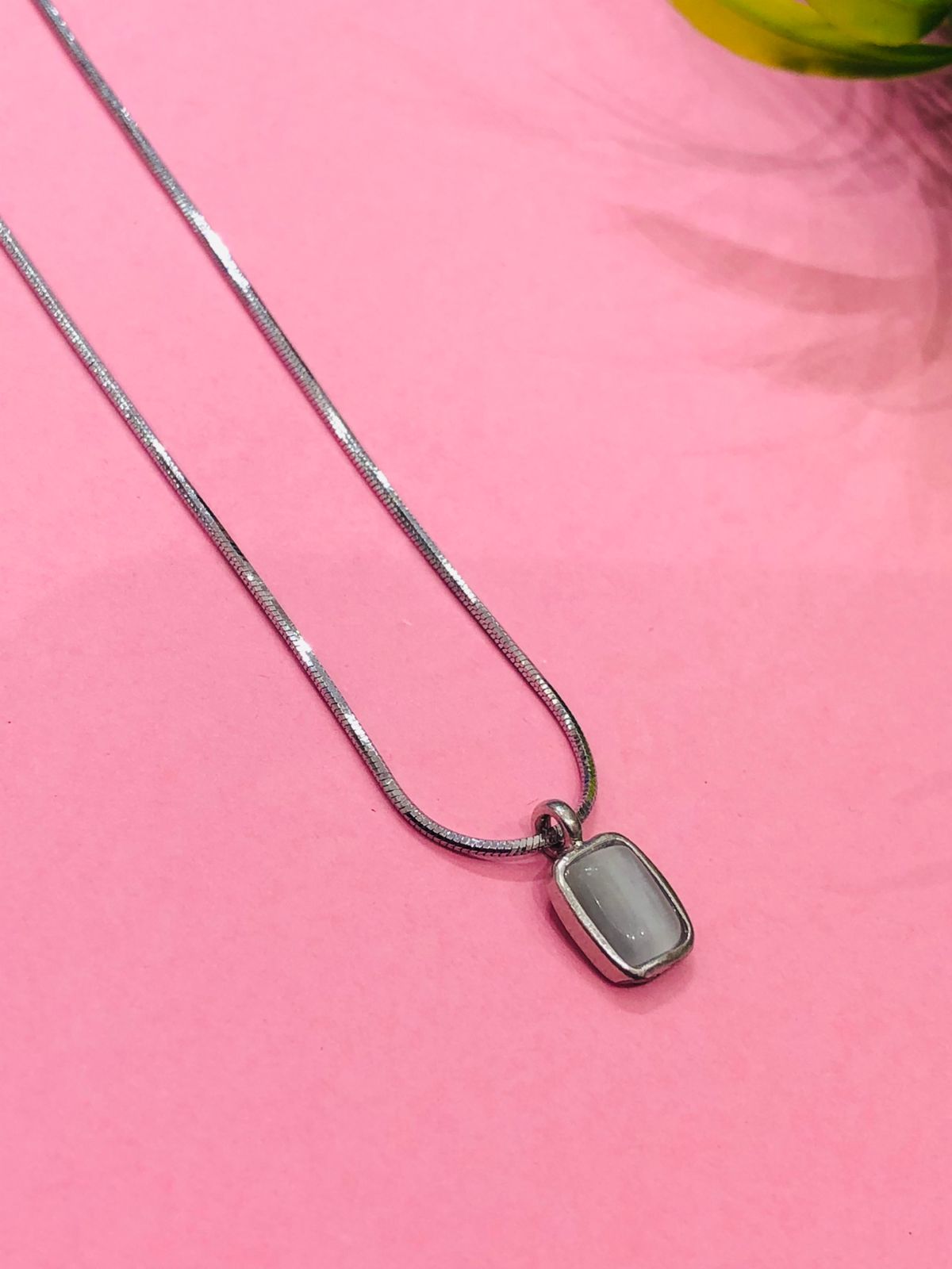 Cute Silverish Stone Chain