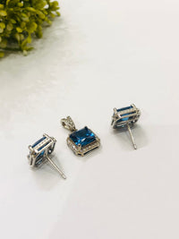 Thumbnail for 925 Silver Blue Pendant Set