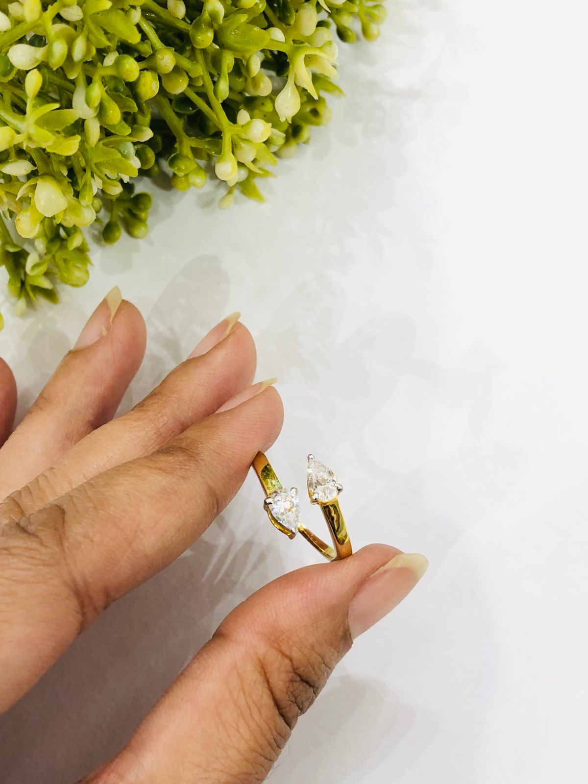 925 Silver Dual Drop Ring