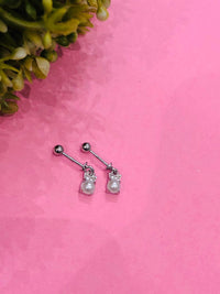 Thumbnail for 925 Silver Pearl Ball Earrings