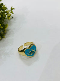 Thumbnail for Heart Evil Eye Ring