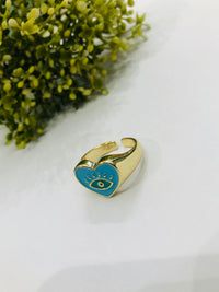 Thumbnail for Heart Evil Eye Ring