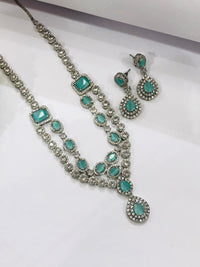 Thumbnail for Mint Drop Diamond Necklace Set