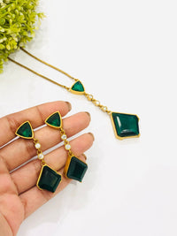 Thumbnail for Emerald Golden Pendant Set