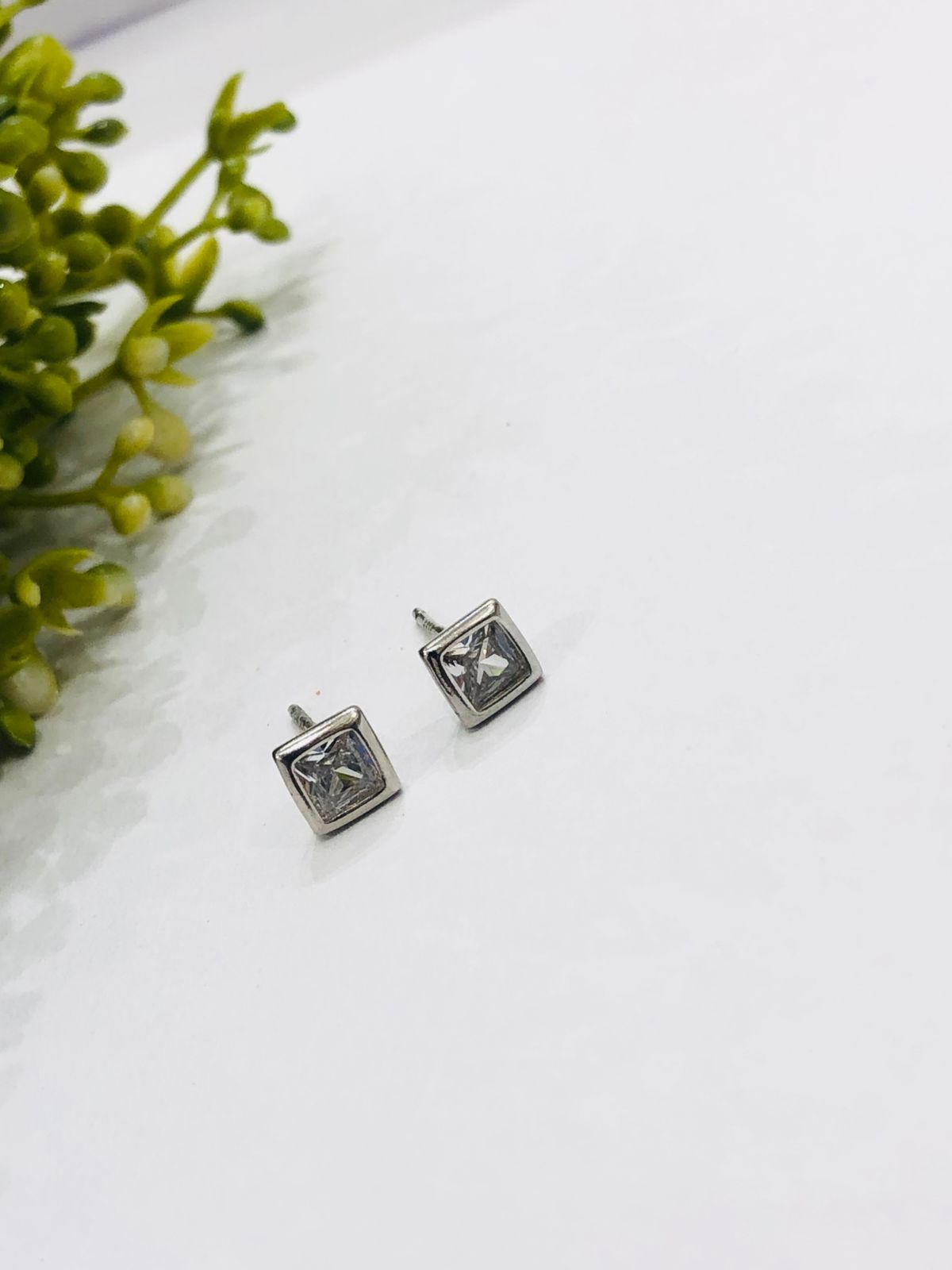 925 Silver Square Stud Earrings