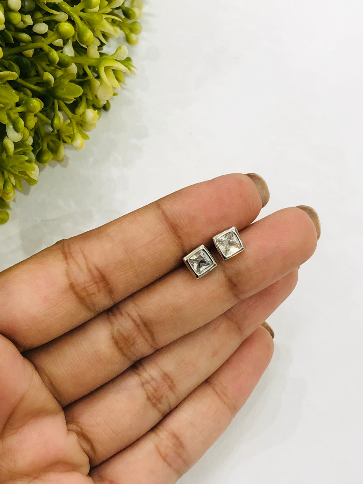 925 Silver Square Stud Earrings