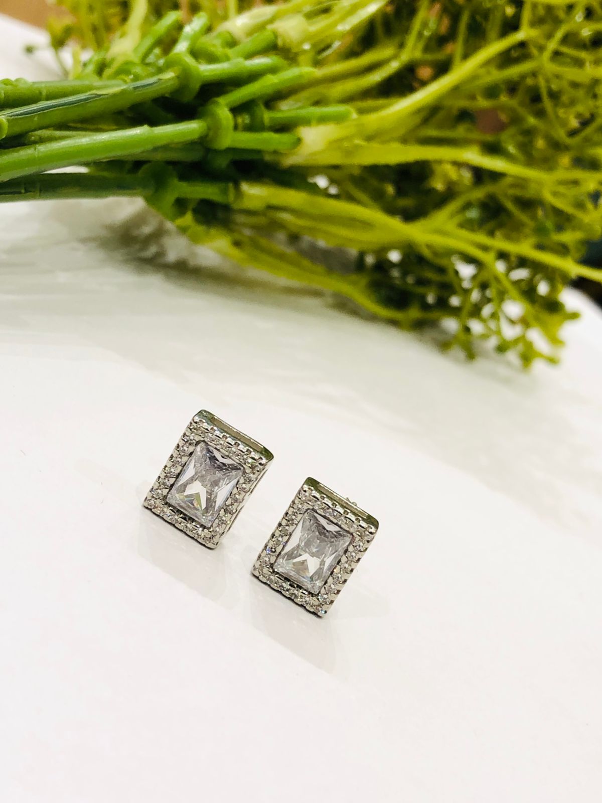 925 Silver Rectangle Pendant Set
