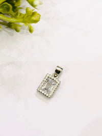 Thumbnail for 925 Silver Rectangle Pendant Set