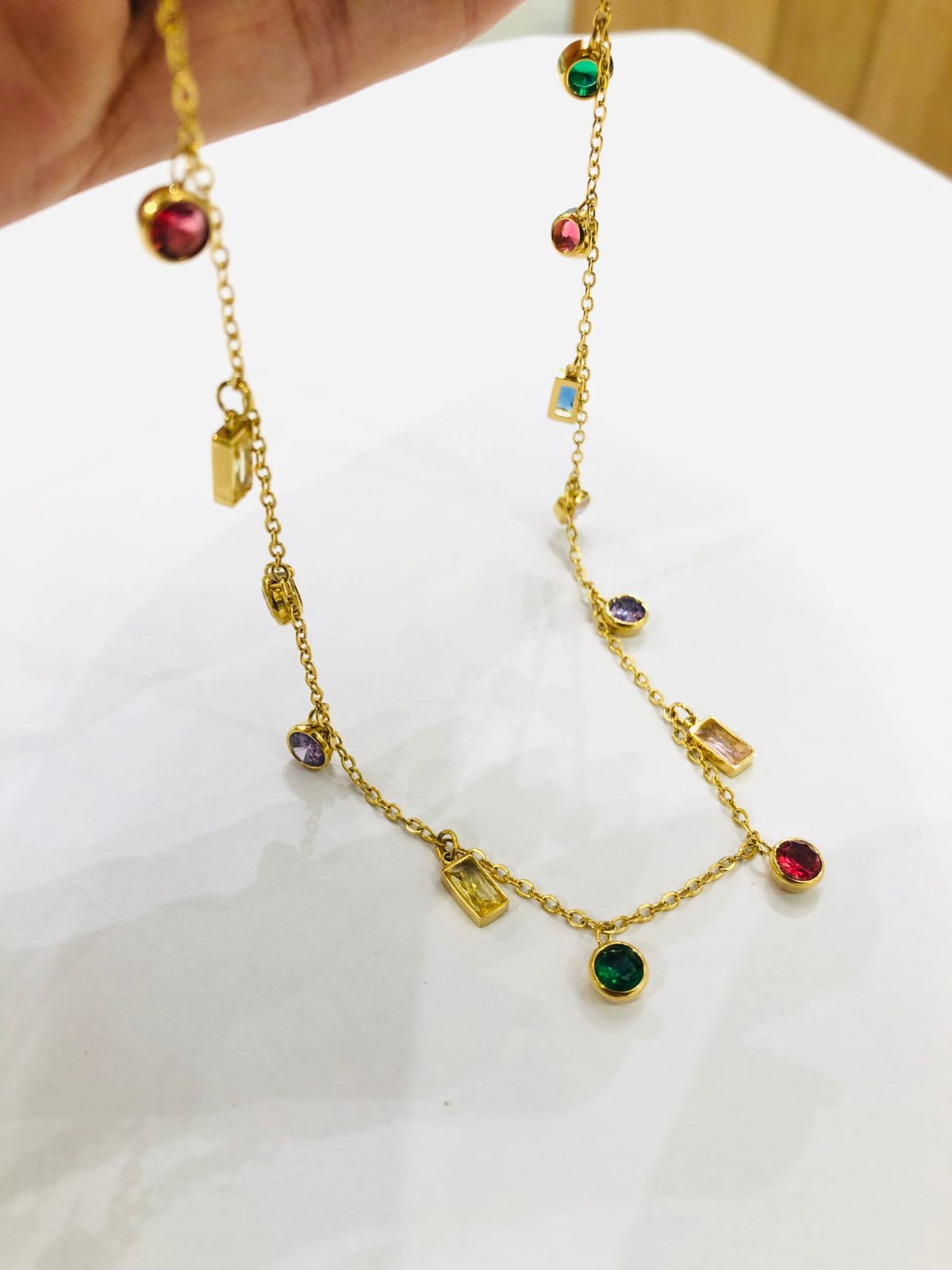 Multi Color Stone Chain