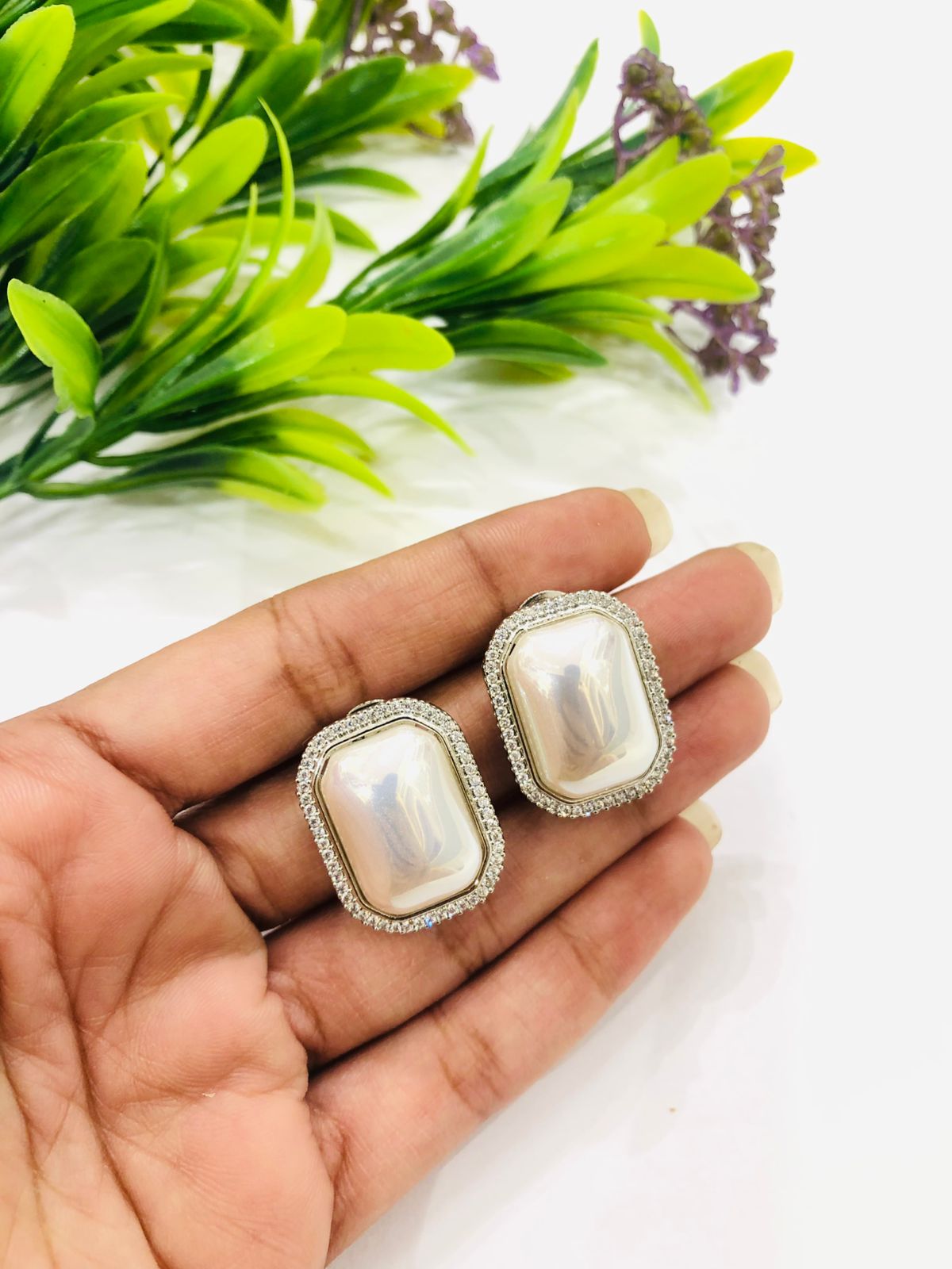Rectangular Pearl Earrings