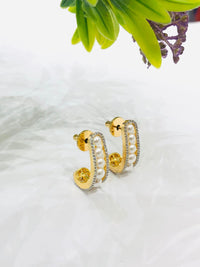 Thumbnail for Golden Hoop Pearl Earrings