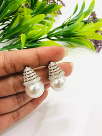 Thumbnail for Round Pearl Drop Earrings