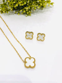 Thumbnail for White Flower Pendant Set