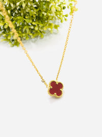 Thumbnail for Maroon Flower Pendant Set