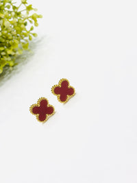 Thumbnail for Maroon Flower Pendant Set