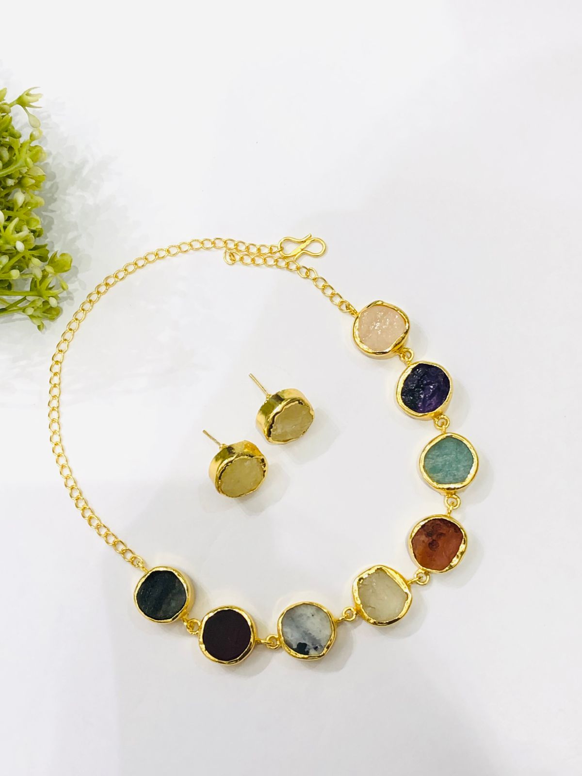 Multi Stone Necklace Set
