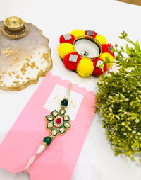 Thumbnail for Kundan Flower Rakhi