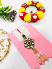 Thumbnail for Kundan Flower Lummba Rakhi