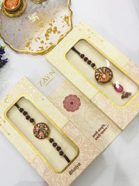 Thumbnail for Maroon Meenakari Rakhi