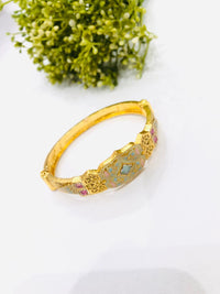 Thumbnail for Meenakari Pink Stone Bracelet