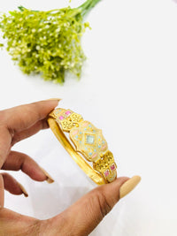 Thumbnail for Meenakari Pink Stone Bracelet
