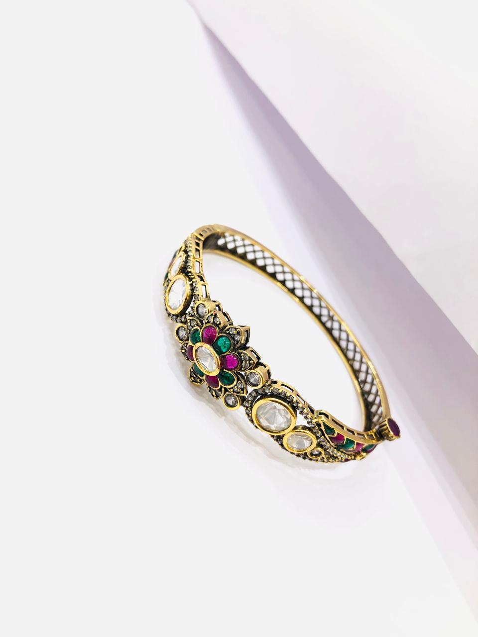 Emerald Ruby Polki Bracelet