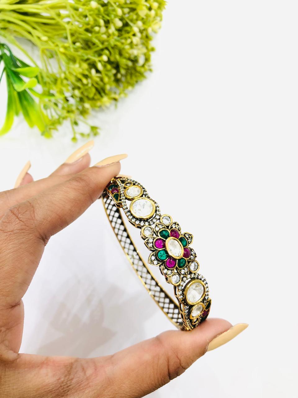 Emerald Ruby Polki Bracelet