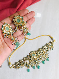 Thumbnail for Mint Blossom Kundan Necklace Set
