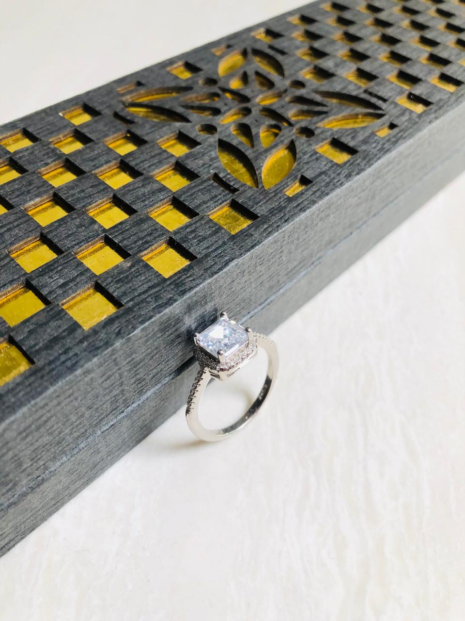 925 Silver Square Sleek Ring