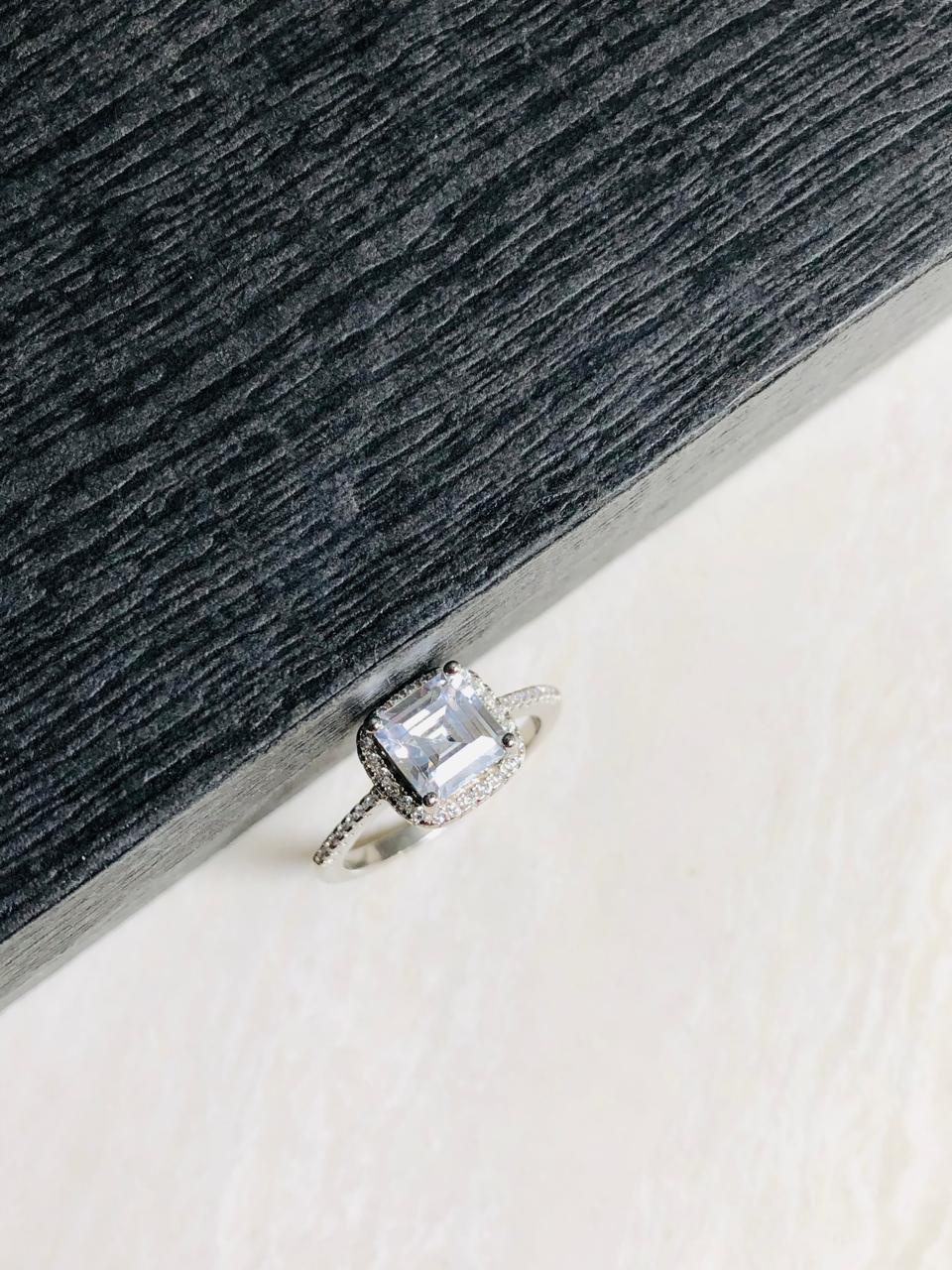 925 Silver Square Sleek Ring