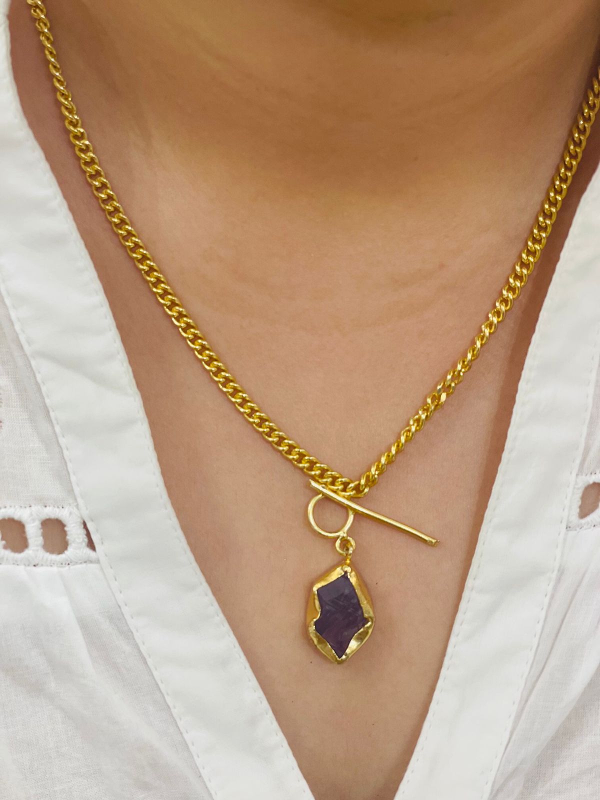 Purple Stone Long Chain