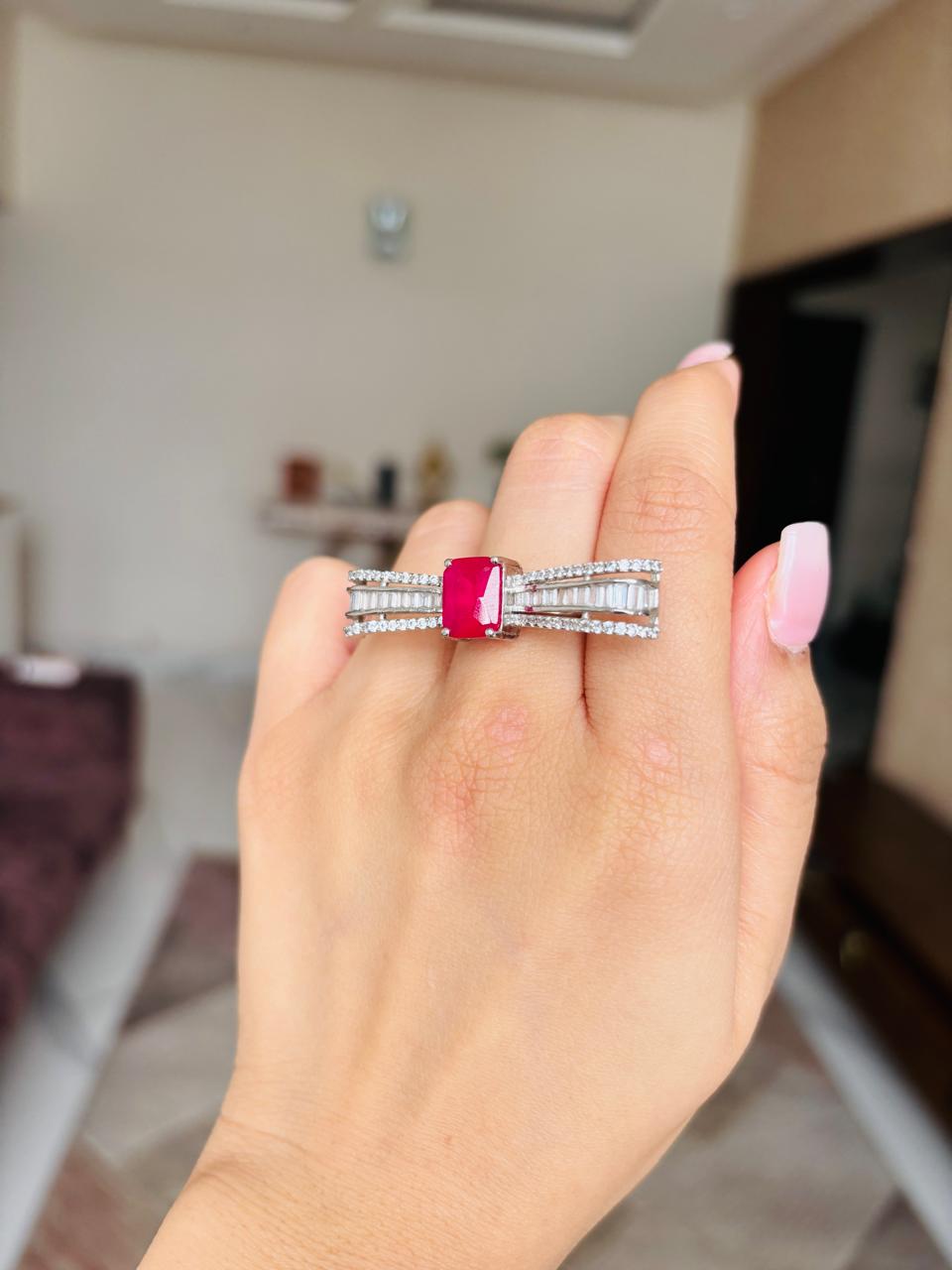 Baguette Ruby Ring