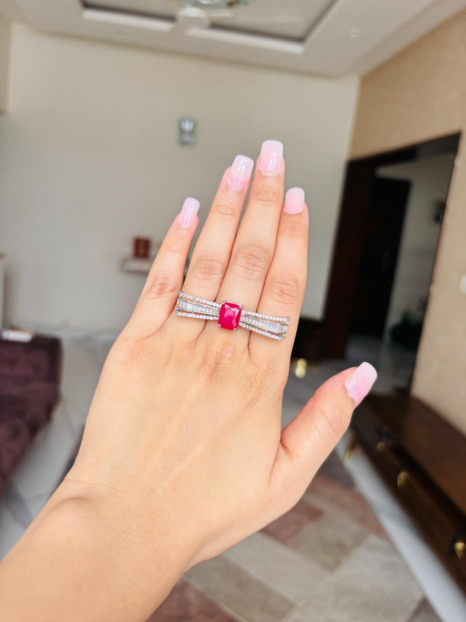 Baguette Ruby Ring